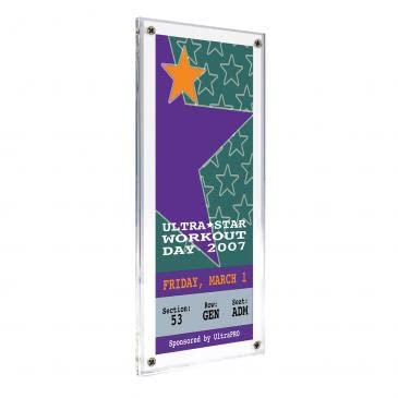 Ultra Pro - Lucite Ticket Stub Holder (2-1/2" x 7") - Protect your Ticket From Your Favorite and Most Memorable Concert , Movie , Show, or Play , Display your Ticket to Friends and Family