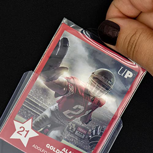 Ultra PRO - Easy Grip Card Protector Sleeves 2-1/2" X 3-1/2" 100ct sleeves, Half Circle Tab Makes It Easier to Remove Sleeves from Toploader, Protect & Store Baseball Cards, Sports Cards, Gaming Cards