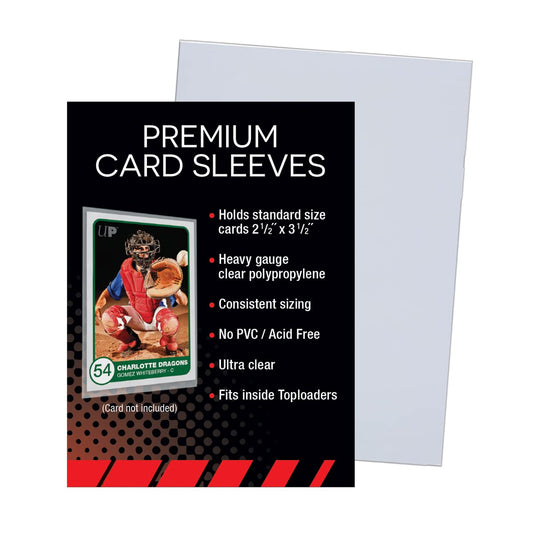 Ultra Pro - Premium Clear 100ct. Card Sleeves to Protect Sports Cards, Baseball / Football Cards, and Collectible Cards, Standard Size