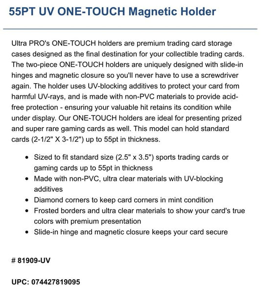 1 (One) 55pt One-Touch Card Holder