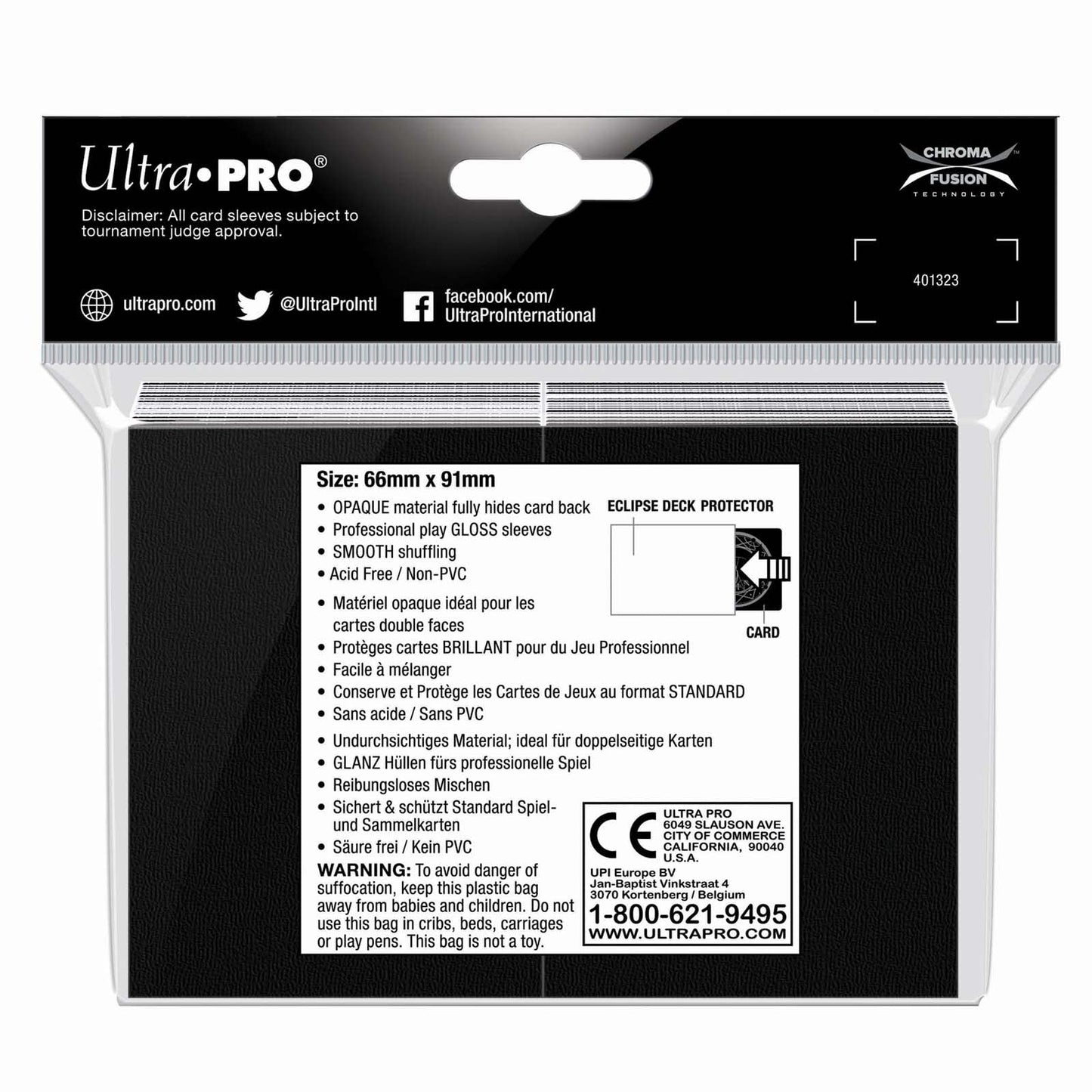 Ultra Pro E-15604 Eclipse Gloss Standard Sleeves (100 Pack) -Apple Red