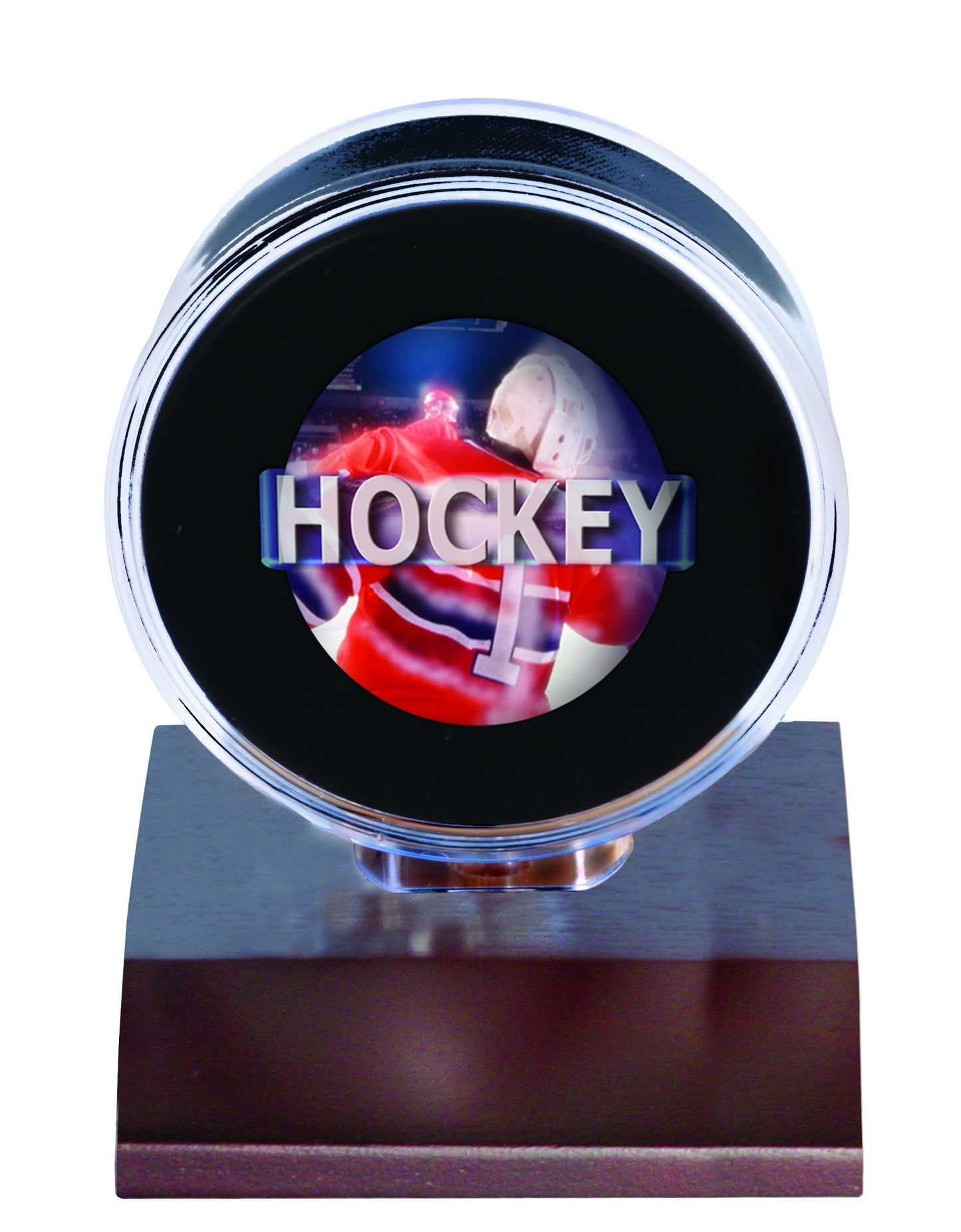 Ultra PRO NHL Dark Wood Puck Holder, Small, Clear