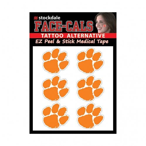 Wincraft NCAA Clemson Tigers Face Tattoos, Team Colors, One Size