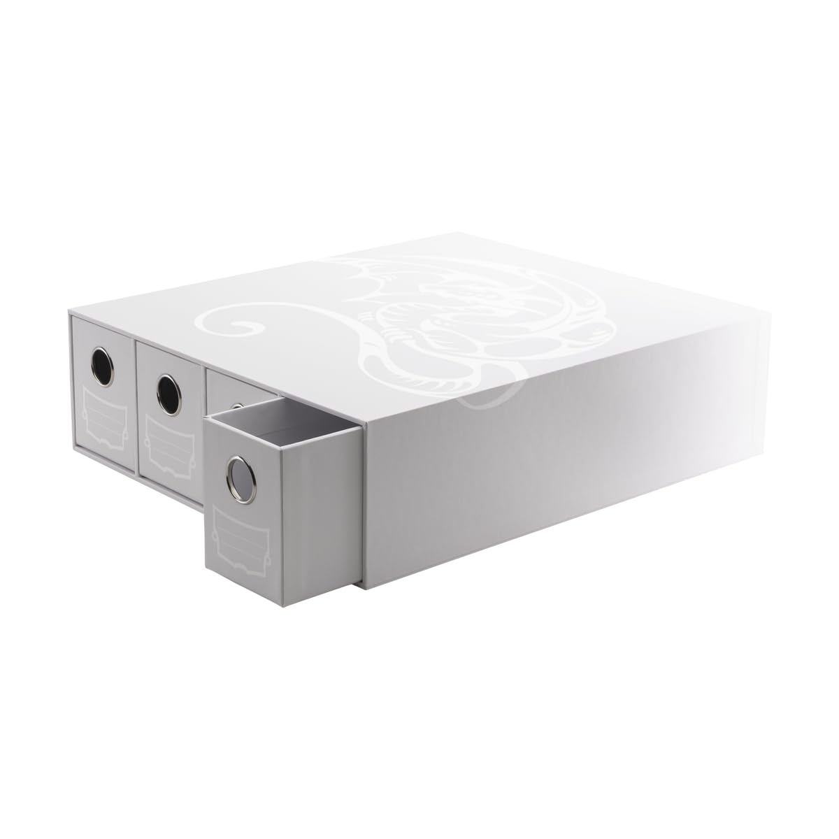 White 4-Drawer Card Storage Box