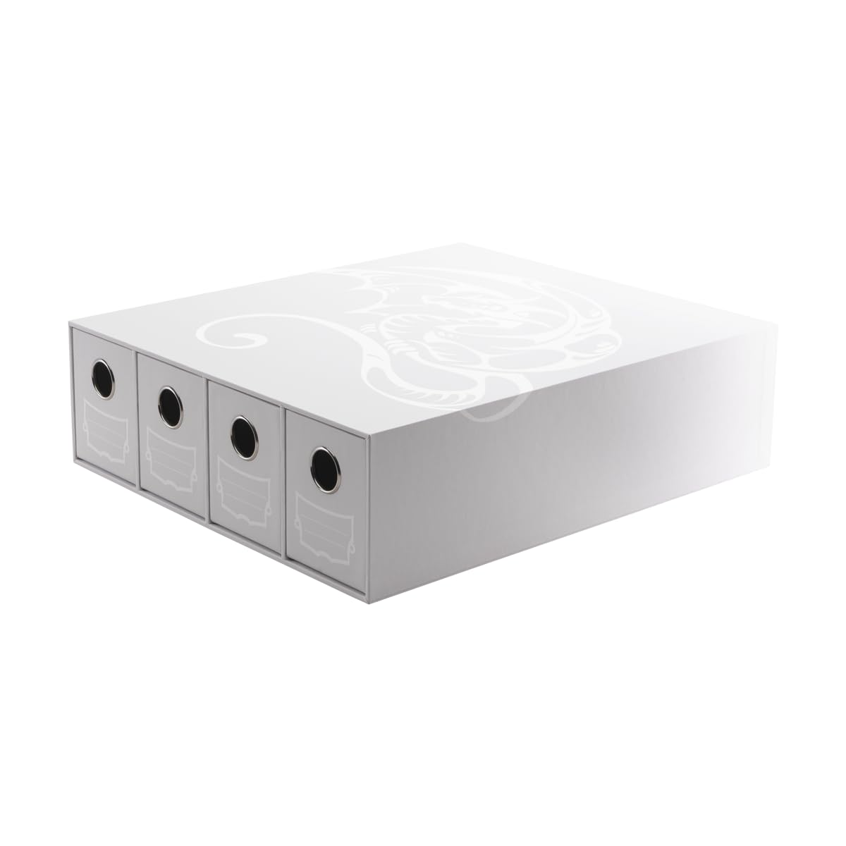 White 4-Drawer Card Storage Box