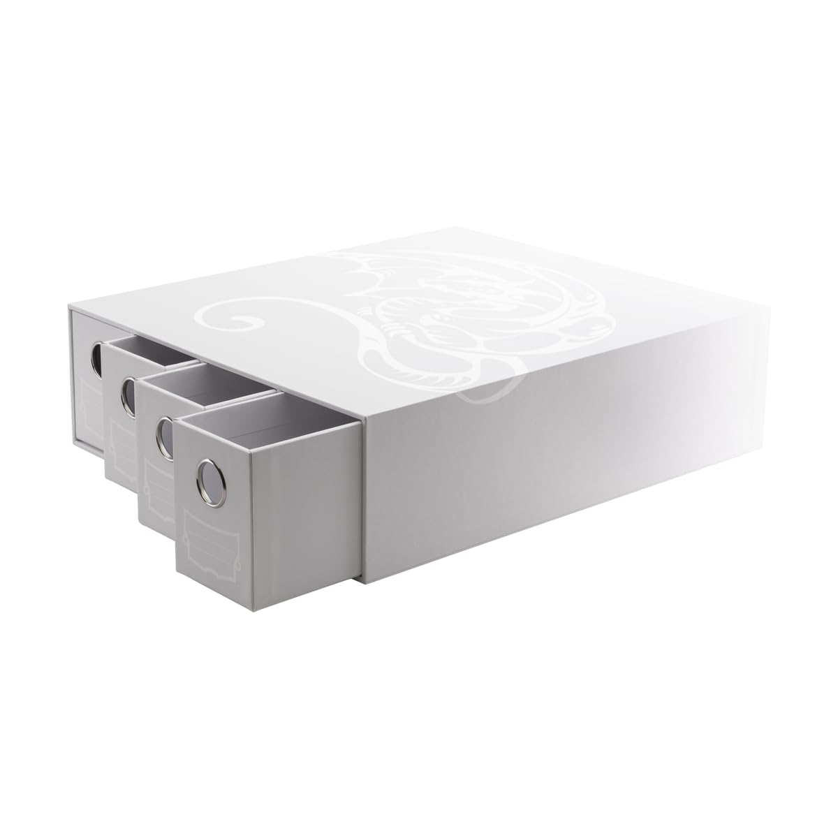White 4-Drawer Card Storage Box