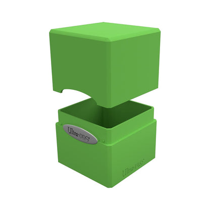 Lime Satin Cube Deck Box