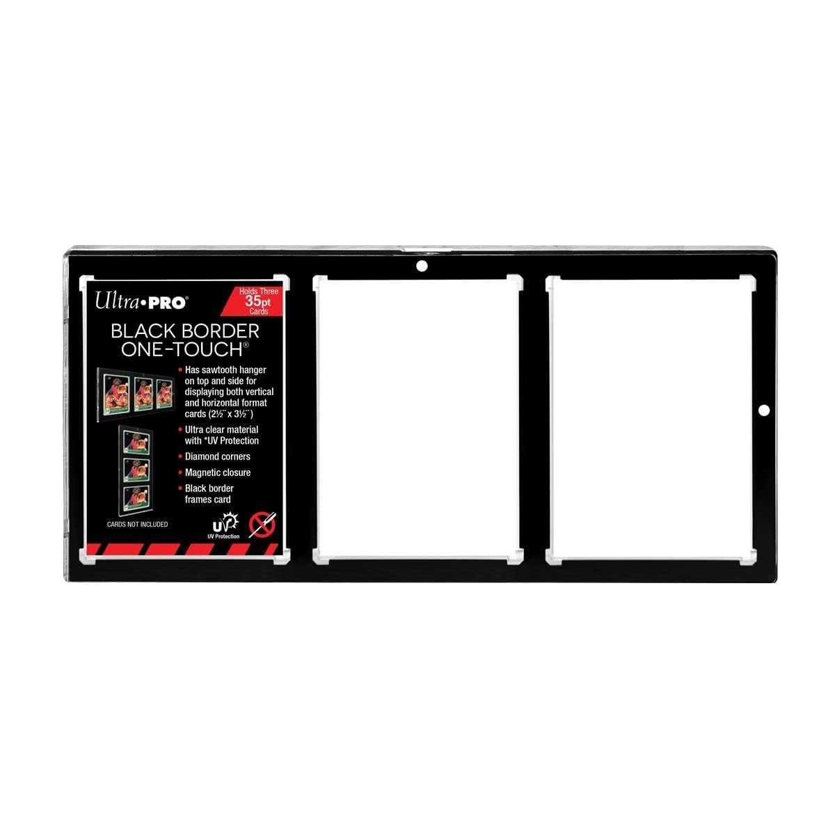 Black Border Magnetic Card Holder 35 Pt (3-Card)