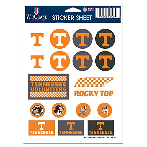 NCAA University of Tennessee Vinyl Sticker Sheet, 5" x 7"