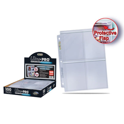 Toploader 4-Pocket Secure Binder Pages (100-Count)