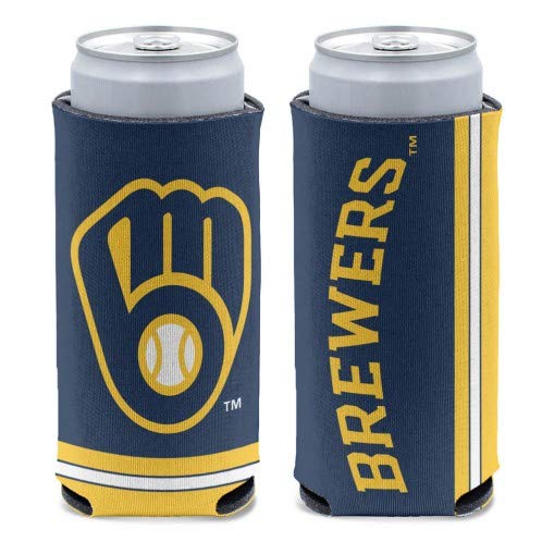 Wincraft MLB Milwaukee Brewers Slim Can Cooler, Team Colors, One Size
