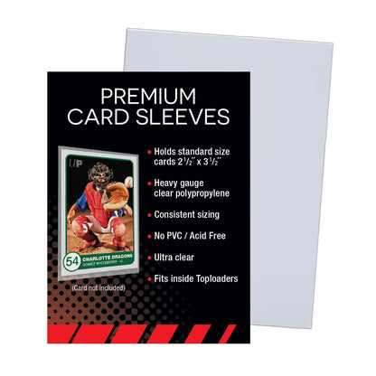 Ultra Pro - Premium Clear 100ct. Card Sleeves to Protect Sports Cards, Baseball / Football Cards, and Collectible Cards, Standard Size