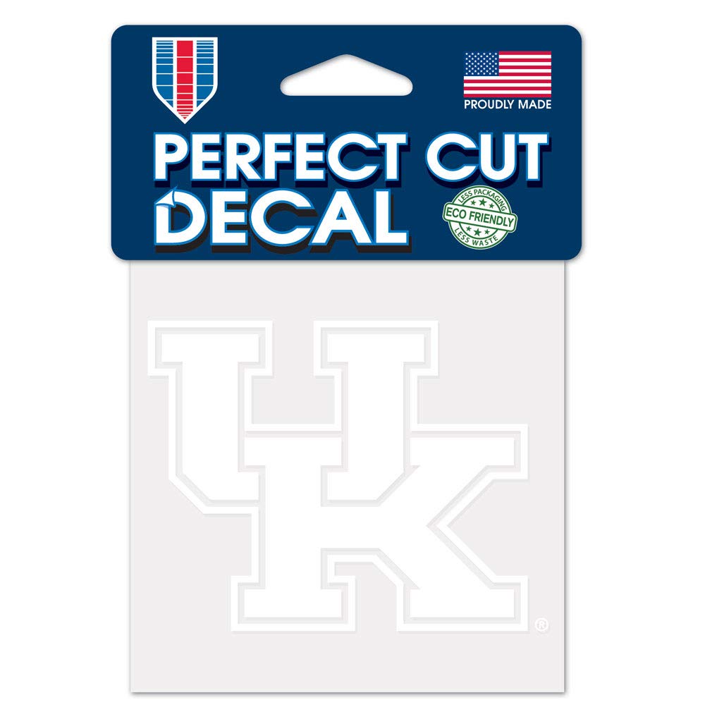 Wincraft NCAA Kentucky Wildcats 4x4 Perfect Cut White Decal, One Size, Team Color