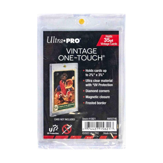 Ultra PRO - 35 pt. Vintage One Touch Sports Cards Holder and Protector - Perfect for showing off and Protecting your Valuable Sports Cards and Collectible Trading Cards, Safe Secure Magnetic Closure
