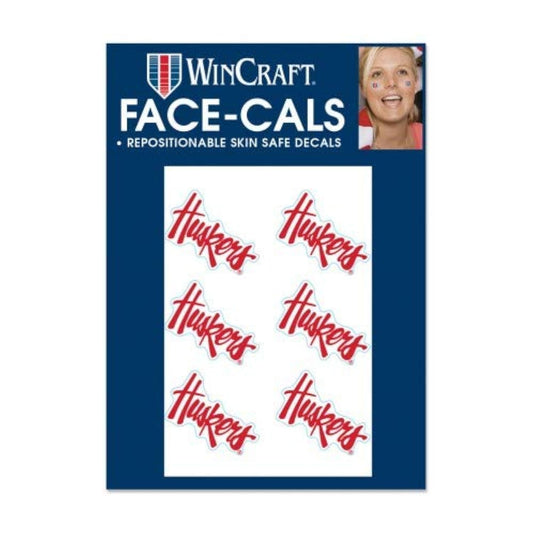 Wincraft NCAA Nebraska Cornhuskers Face Tattoos, Team Colors, One Size