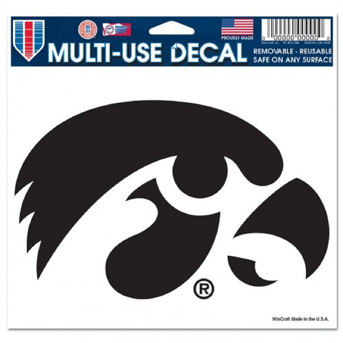 Wincraft NCAA University of Iowa 20232041 Multi-Use Colored Decal, 5" x 6"