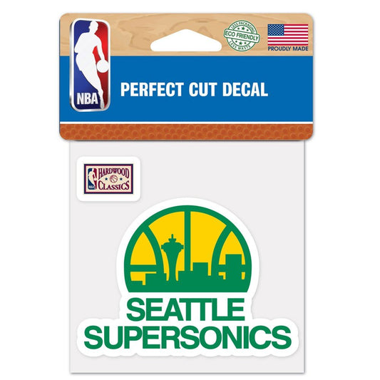 NBA Seattle Supersonics 97499013 Perfect Cut Color Decal, 4” x 4”, Black