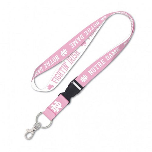 Pink Notre Dame Fighting Irish Lanyard