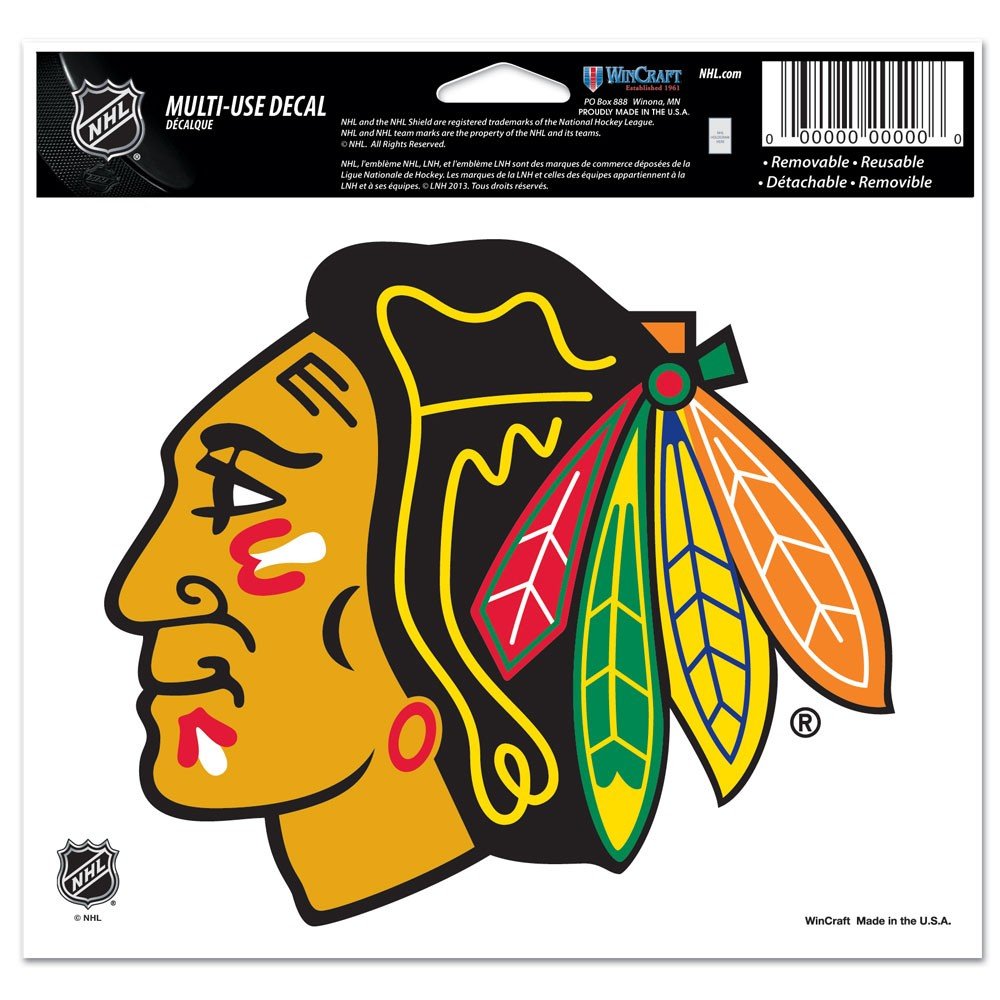 WinCraft NHL Chicago Blackhawks 20522091 Multi-Use Colored Decal, 5" x 6"