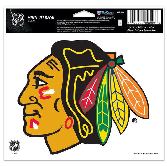 WinCraft NHL Chicago Blackhawks 20522091 Multi-Use Colored Decal, 5" x 6"