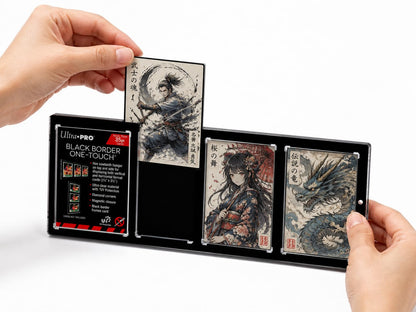 Black Border Magnetic Card Holder 35 Pt (3-Card)