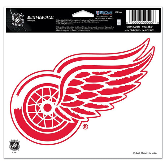 NHL Detroit Red Wings Multi-Use Colored Decal, 5" x 6"