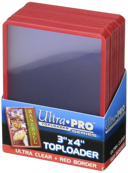 Ultra Pro 3" X 4" Red Border Toploader 25ct